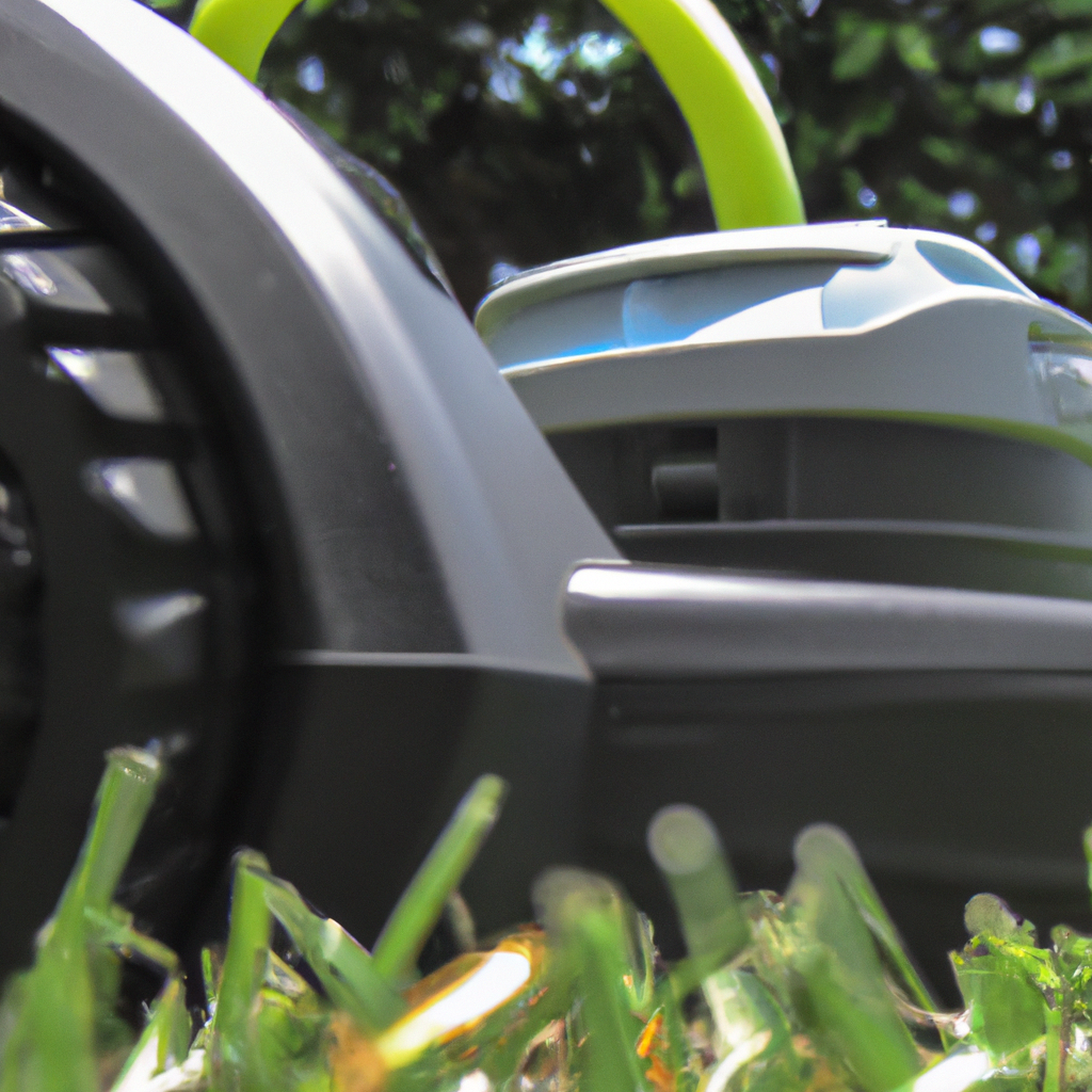 Tosaerba moderno a batteria su prato